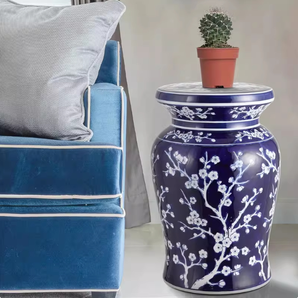 Hand-painted Ceramic Drum Stool Vanity Stool Or Shoe-changing Stool