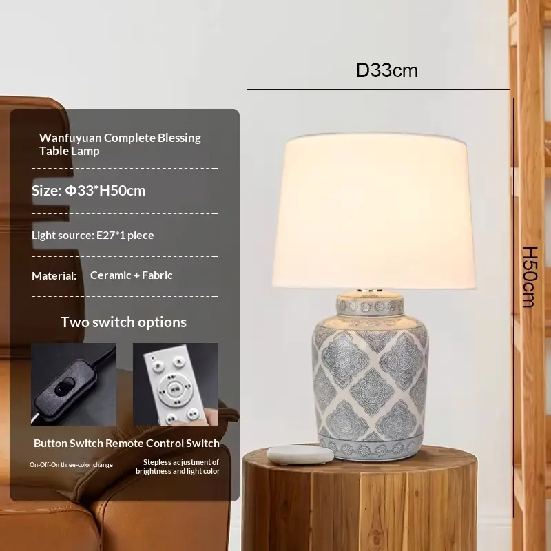Modern Chinese-style Ceramic Table Lamp For Living Rooms And Entrywayssophisticated