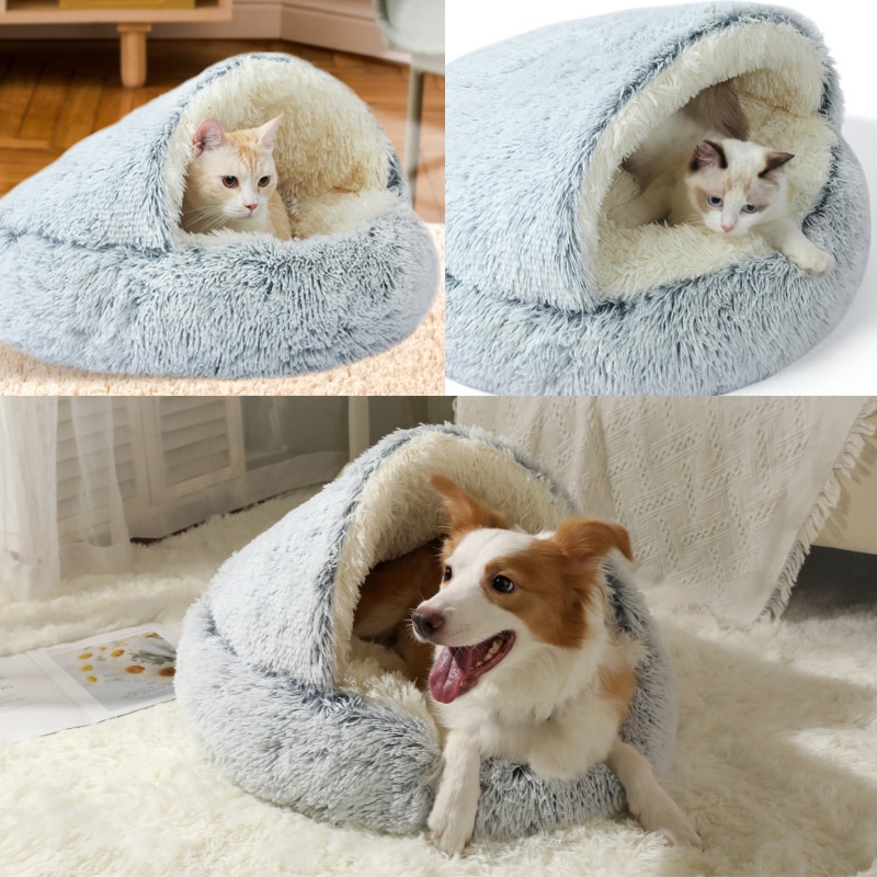 Winter Warm Shell Semi Enclosed Cat Nest Pet Cat