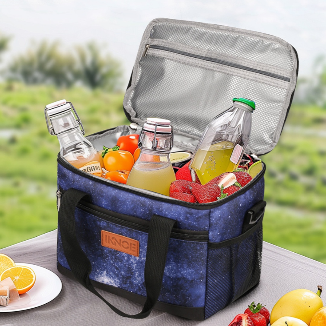 Portable Outdoor Insulated Tote Bag Foldable Made From Thickened Oxford Fabric With Leak Proof Insulation