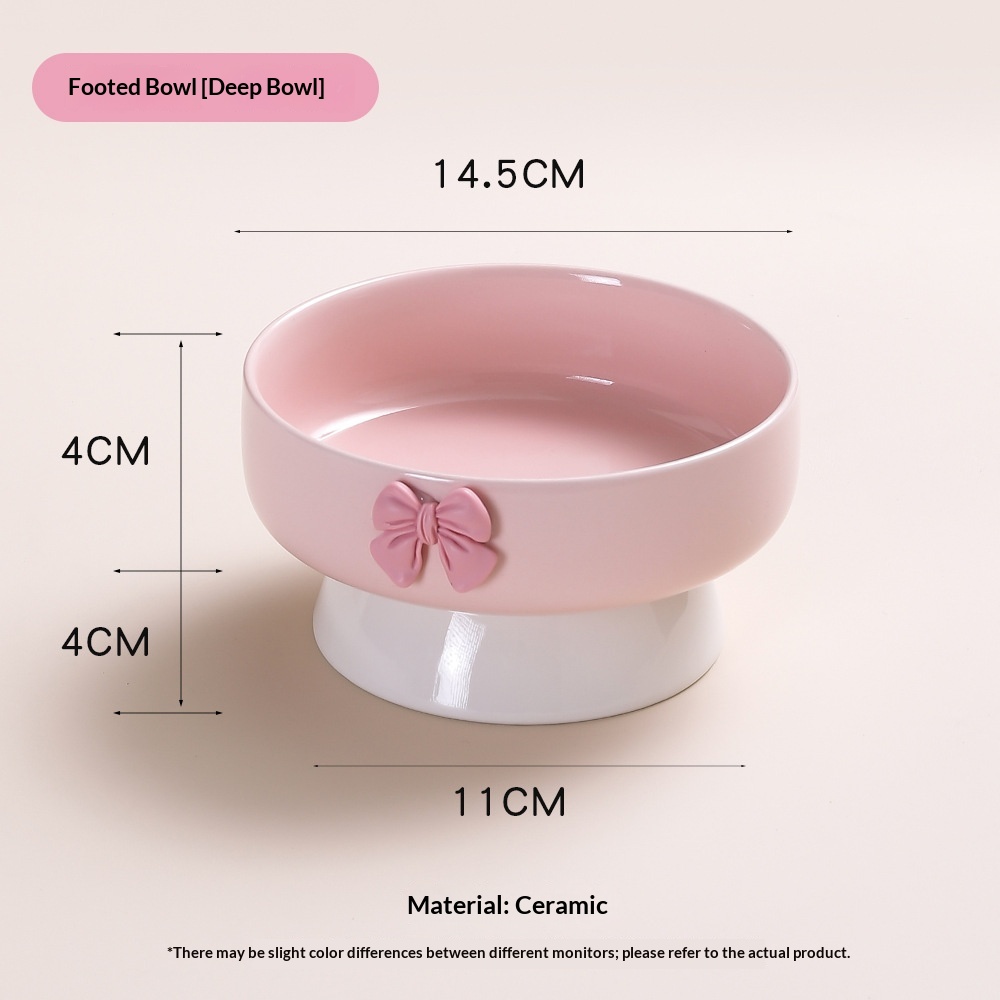 Pet Ceramic Elevated Water Bowl With Raised Stand To Protect Your Pets Neck And Prevent Tipping