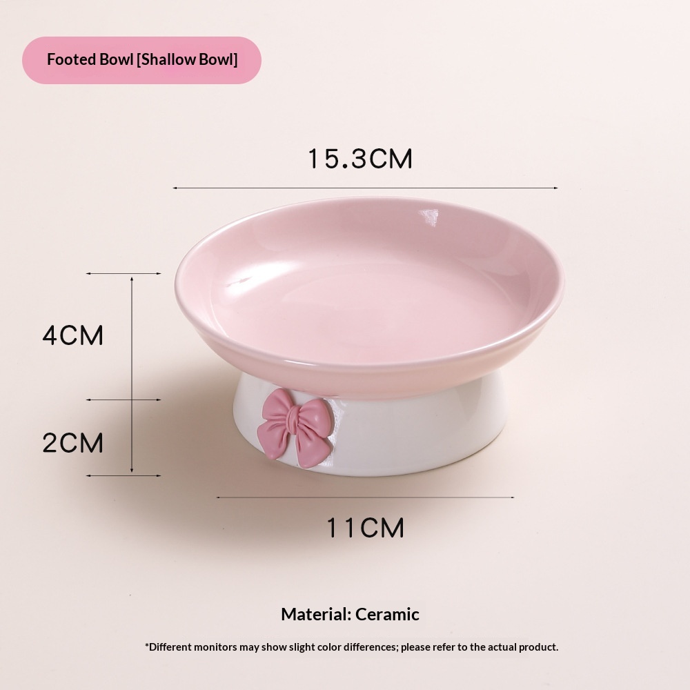 Pet Ceramic Elevated Water Bowl With Raised Stand To Protect Your Pets Neck And Prevent Tipping