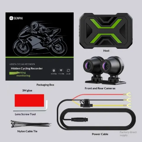 HD Front-and-rear Dual-lens Motorcycle Dash Cam