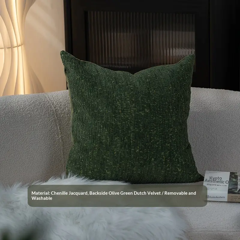 Artistic Green Water Lily Throw Pillow Cover