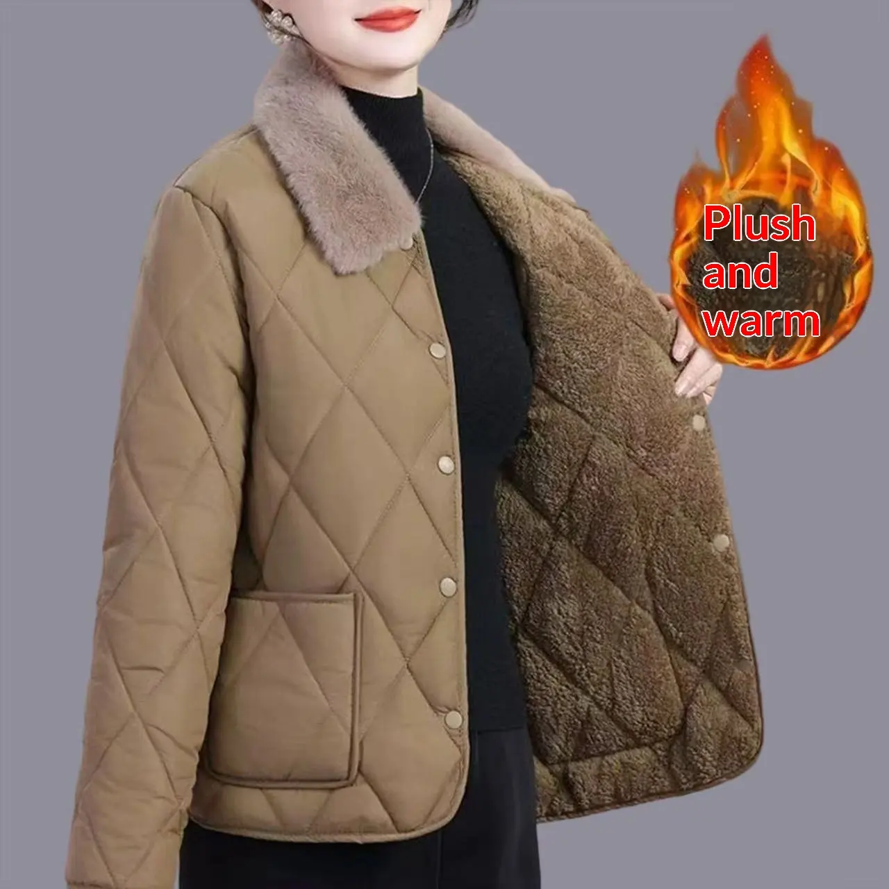 Womens Mid Length Cotton Coat