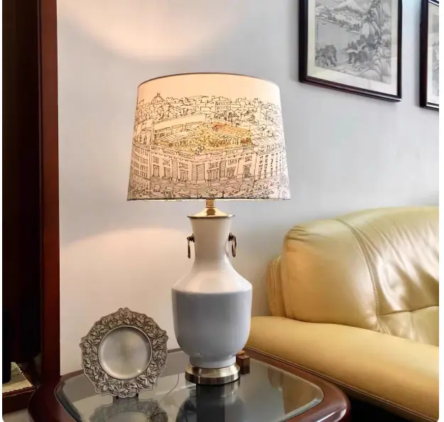Hand-painted Ceramic Table Lamp For The Living Room