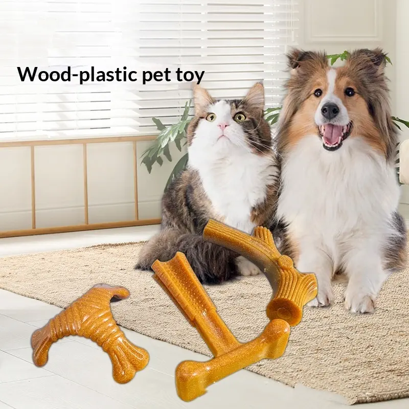 Wood-plastic Antler Chew Stickdurable Pet Toy