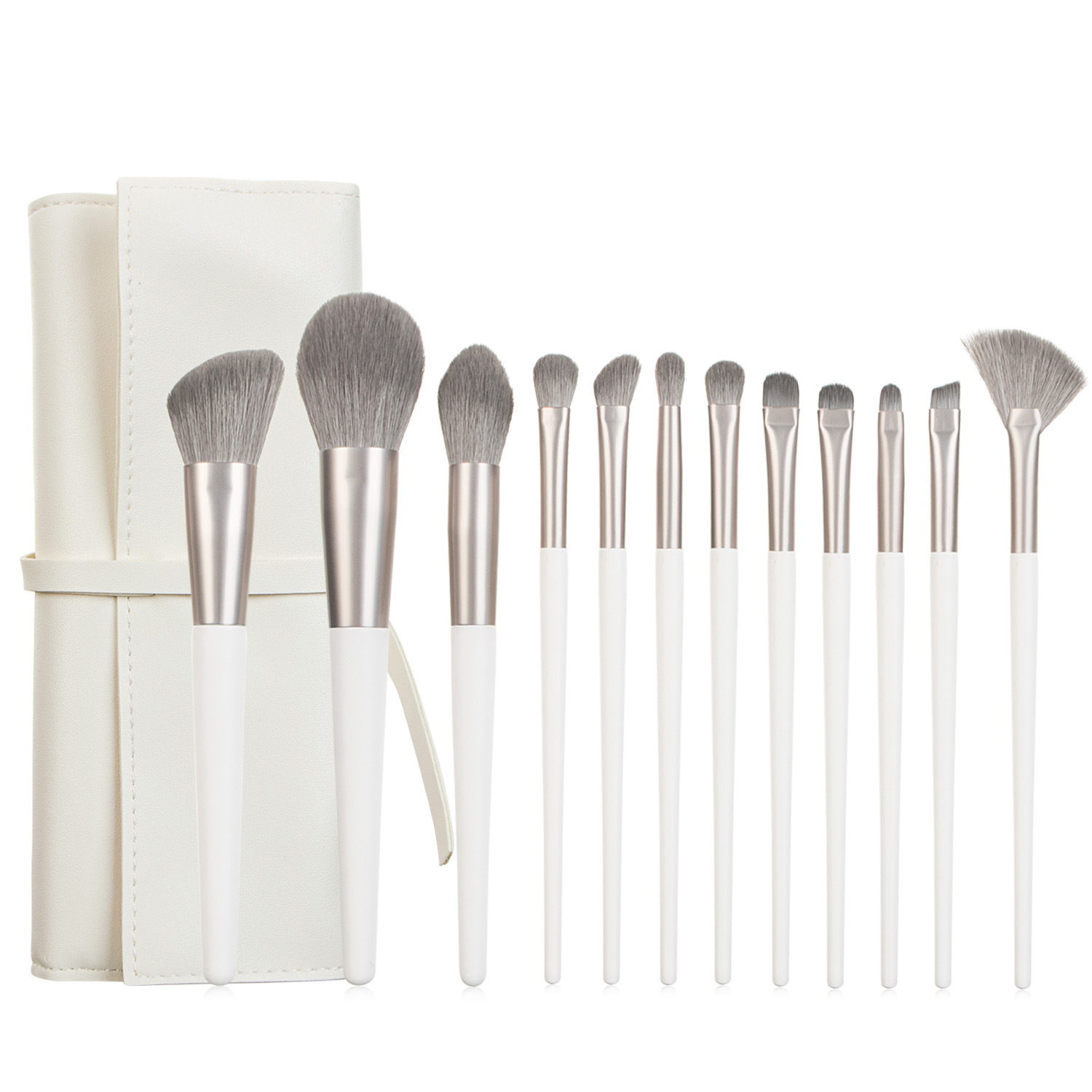 12-piece Makeup Brush Set With 4 Colors And A Makeup Bag