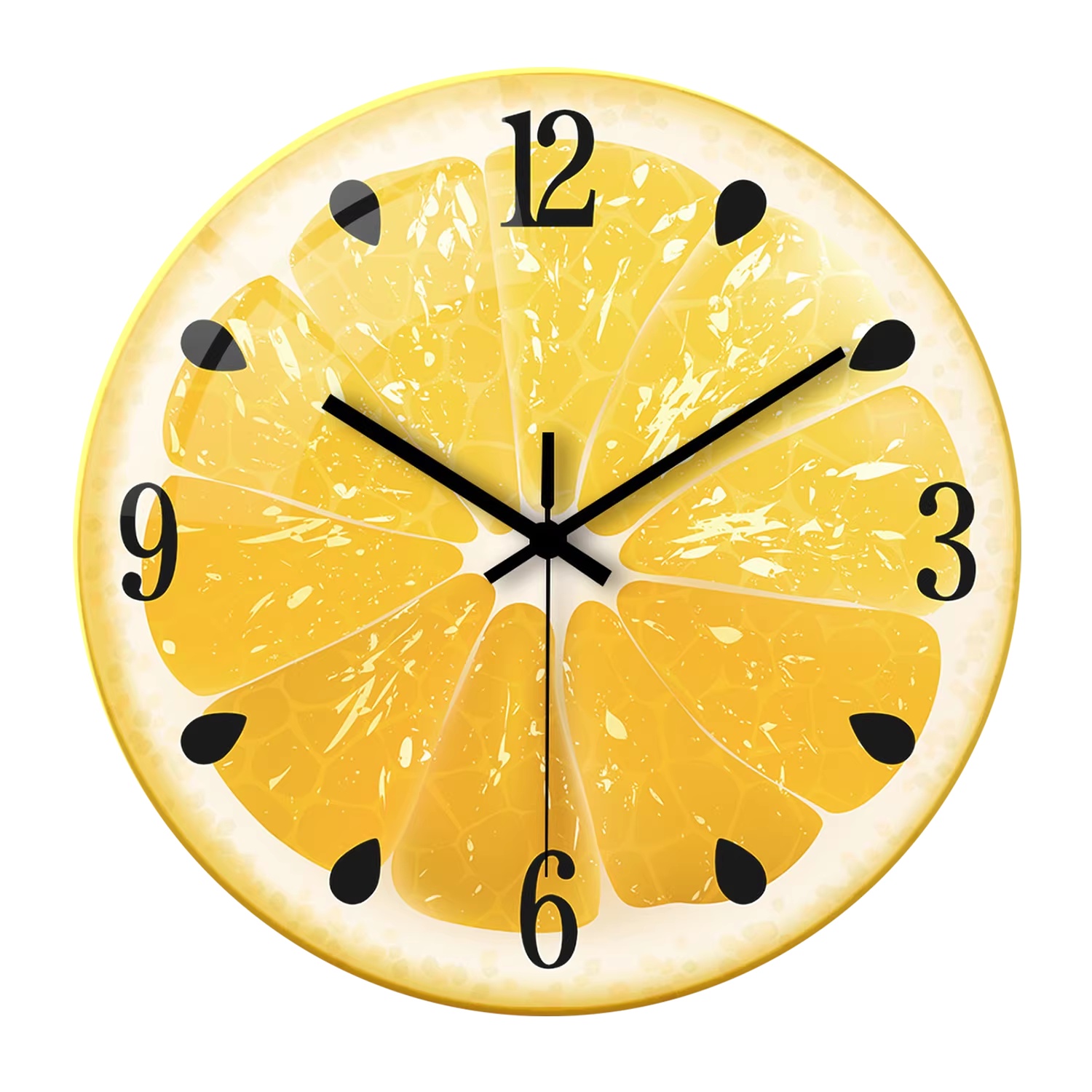 Round Glass Wall Clock, Silent Movement, picture 8 of 11