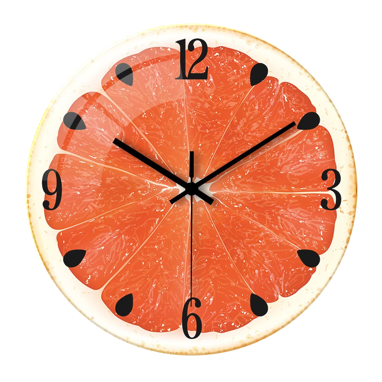 Round Glass Wall Clock, Silent Movement, picture 6 of 11