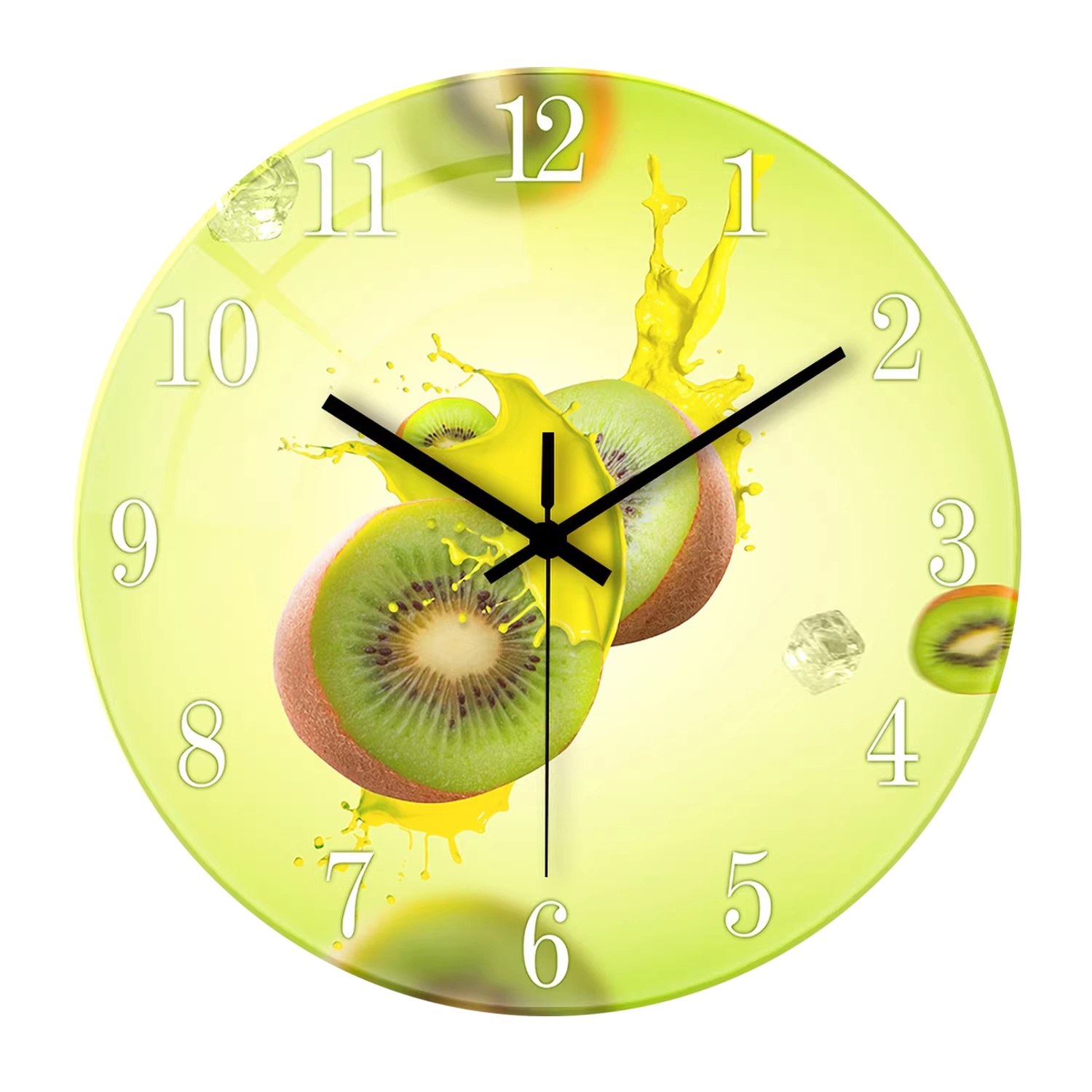 Round Glass Wall Clock, Silent Movement, picture 11 of 11