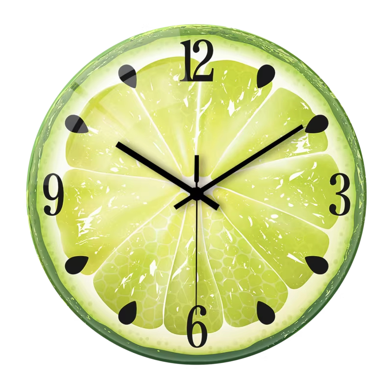 Round Glass Wall Clock, Silent Movement, picture 5 of 11