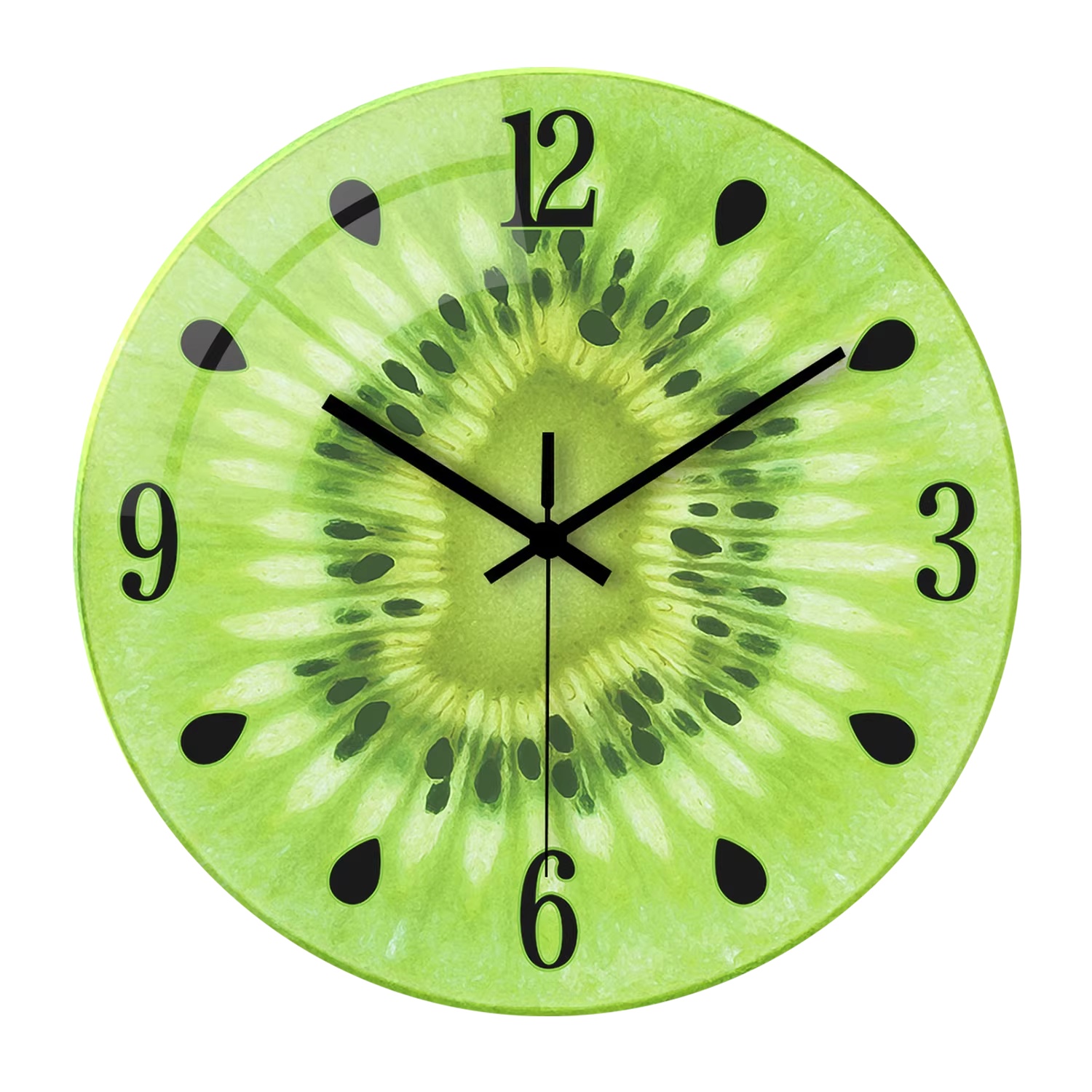 Round Glass Wall Clock, Silent Movement, picture 9 of 11