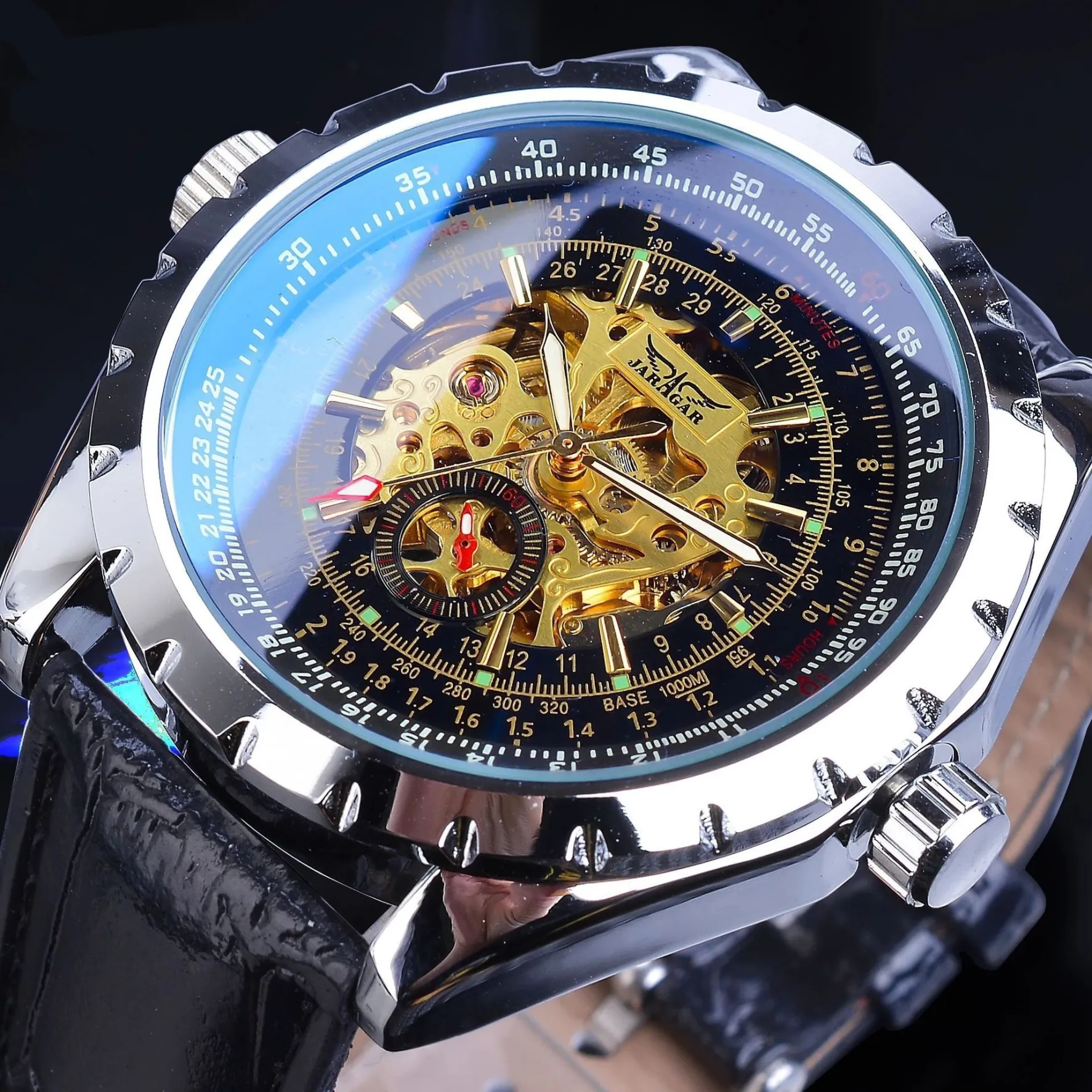 Blue Glass Mechanical Watch