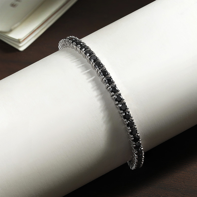Light-luxury Minimalist Black Moissanite Tennis Bracelet