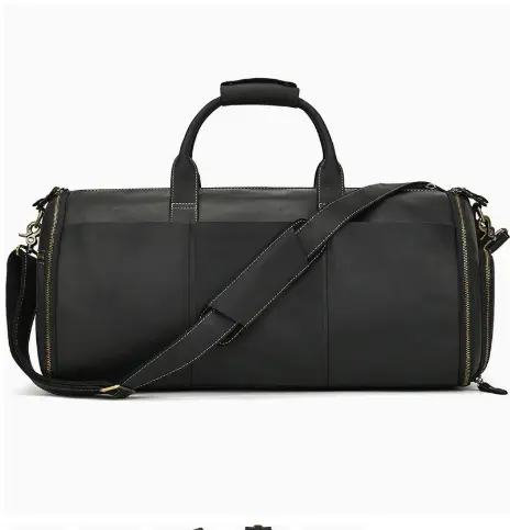 Vintage Travel Bag Multifunctional Leather Duffle Bag Folding