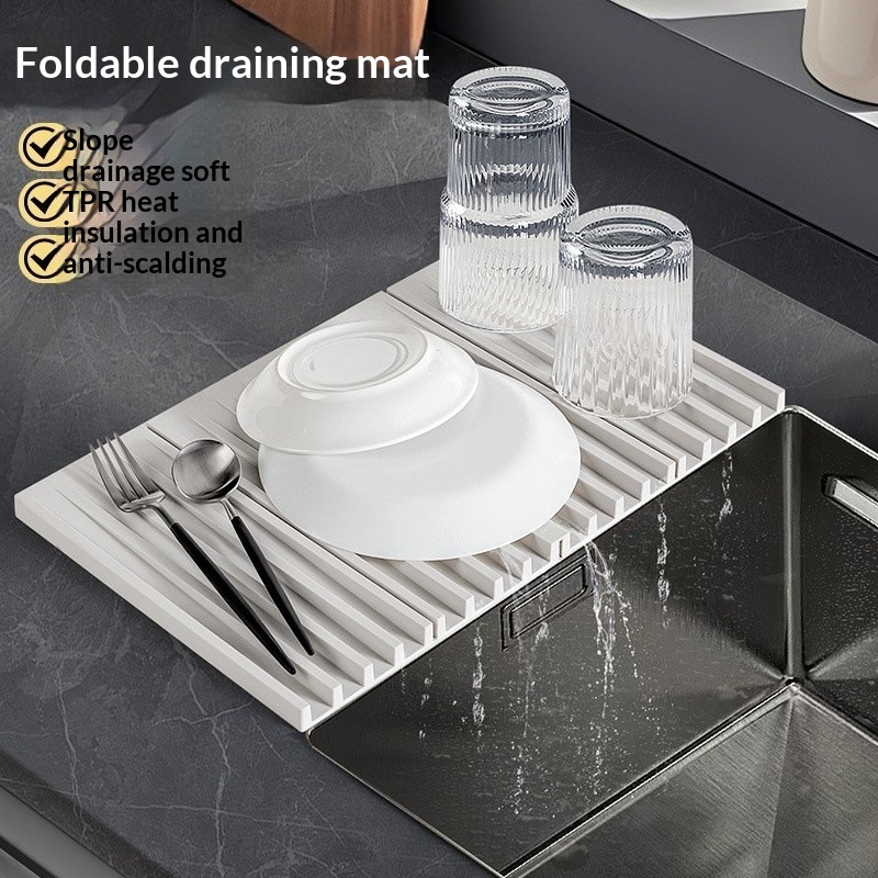 Foldable Kitchen Drying Mat Placemat And Heat-insulating Pad