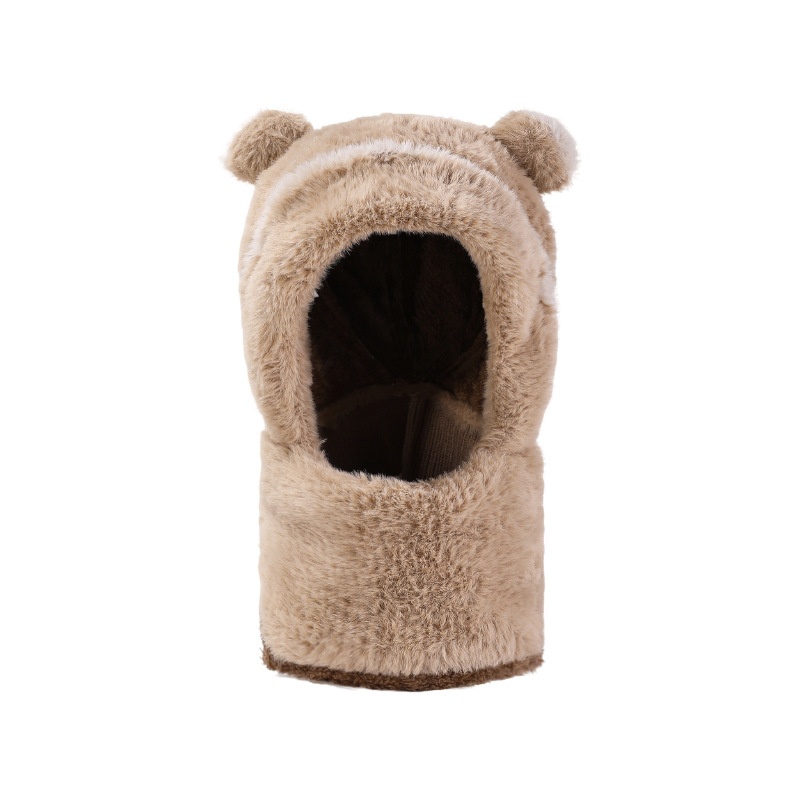 Parent-Child Thermal Hooded Beanie Hat - Capybara-Themed Knitted All-in-One Hat with Built-in Scarf and Face Mask for Autumn Winter