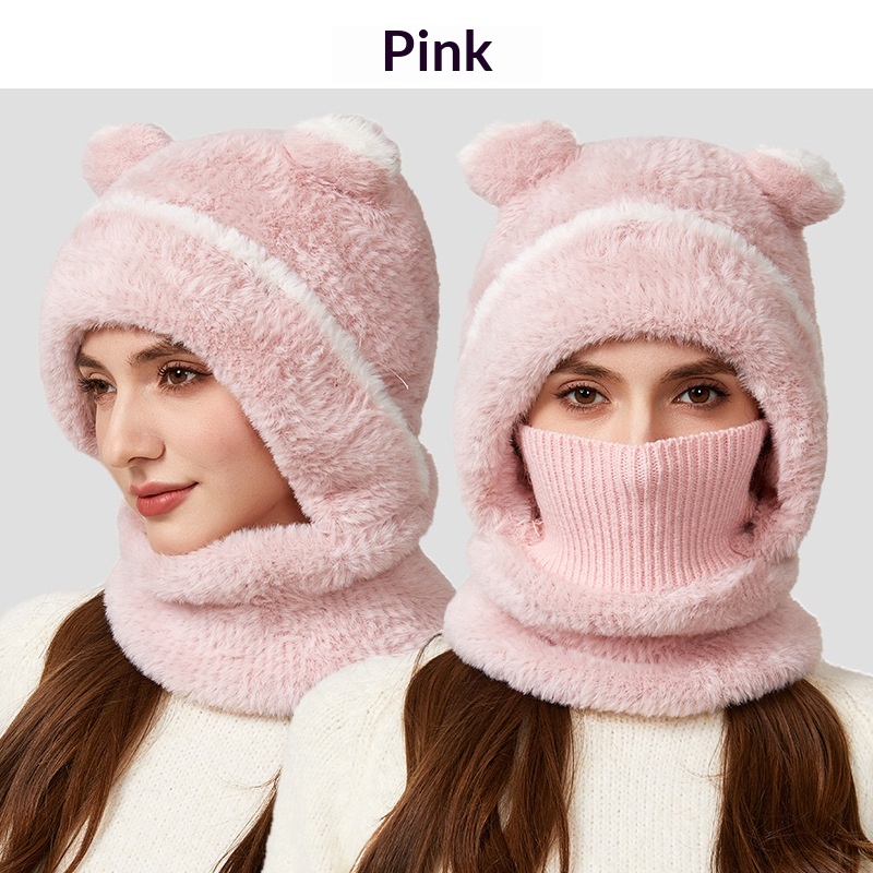 Parent-Child Thermal Hooded Beanie Hat - Capybara-Themed Knitted All-in-One Hat with Built-in Scarf and Face Mask for Autumn Winter