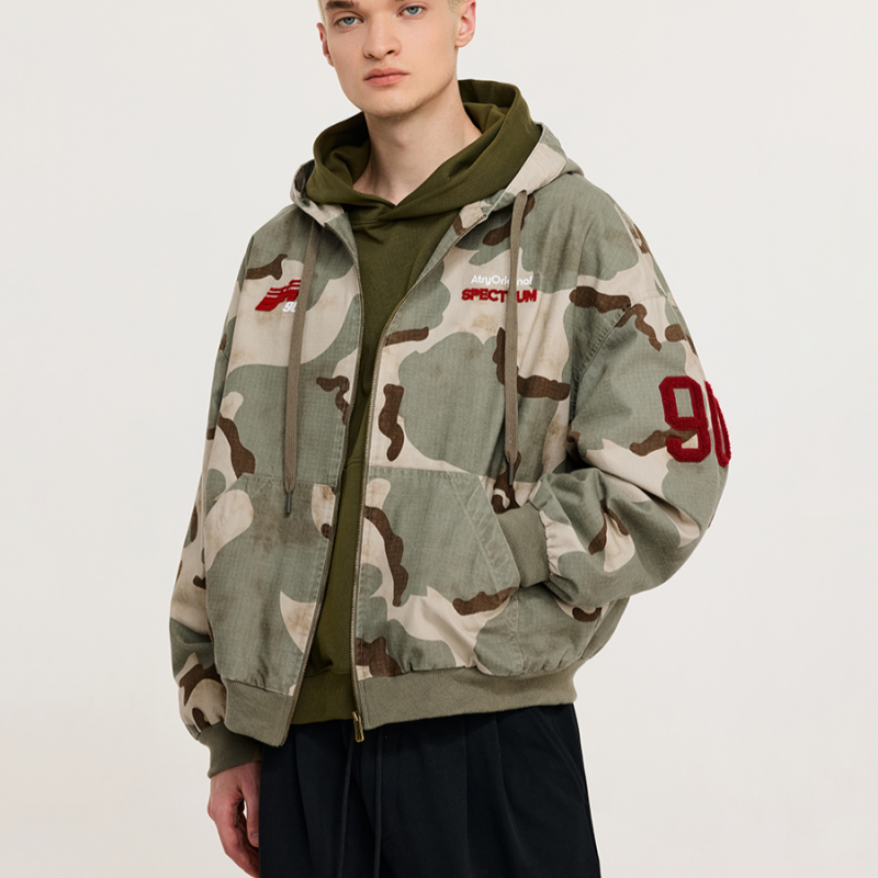 American-style Camouflage Jacket For Spring And Fall Vintage And Casual