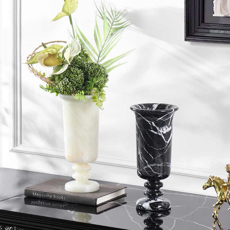 Wabi-sabi Style Natural Marble Vase