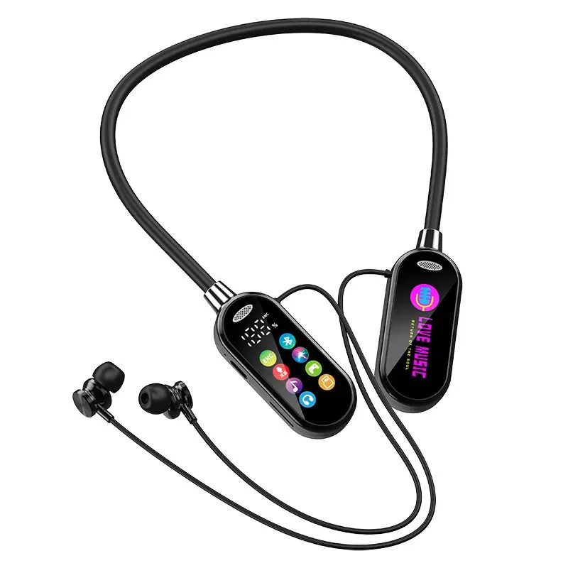 Singing Livestream In-ear Monitor With Color Screen Neckband-style Wireless Bluetooth Headset