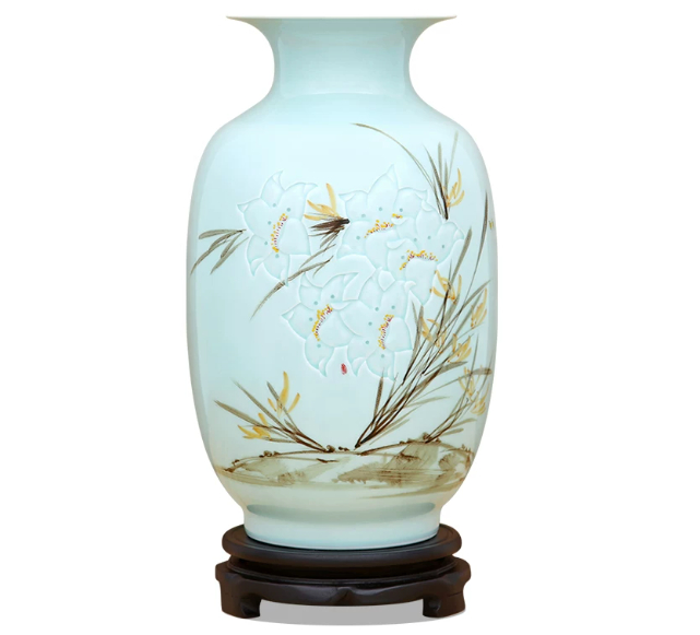 New Chinese-style Hand-painted Vase Craft For Living Room Decor