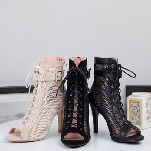 Cutout Lace-up Ankle Boots Dance Shoes Modern Style For Cross-Border Sales