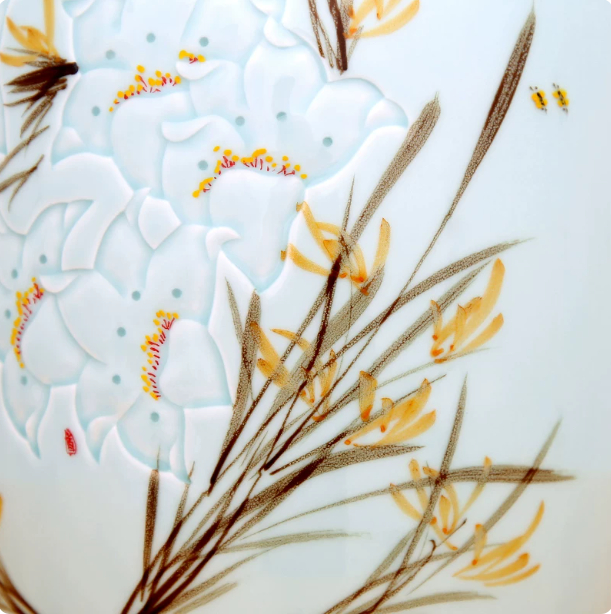 New Chinese-style Hand-painted Vase Craft For Living Room Decor