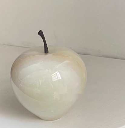 Stylish Natural Marble And Jade Apple Ornament
