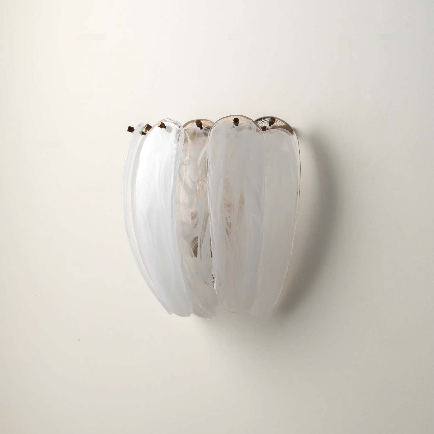 Vintage-style Cream-colored Dining Room Bedroom Feather Glass Wall Lamp