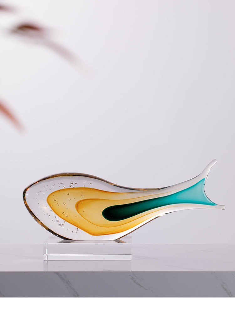 Like A Fish In Water A Light-luxury High-end Glass Living Room Ornament For The Entryway
