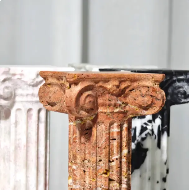 Roman Column Ornaments Made From Natural Marbledecorative Castle Pieces For Home Decor
