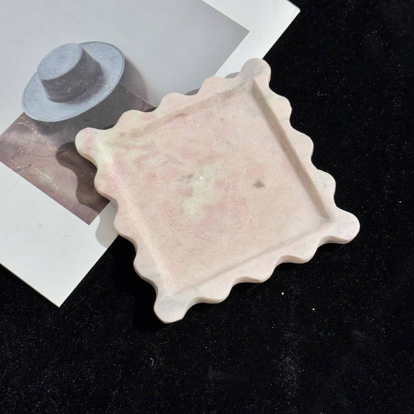 Pink, Light-Luxury Natural Marble Home Decor Items