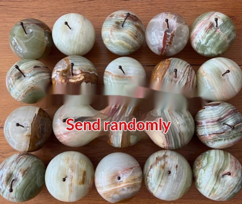 Stylish Natural Marble And Jade Apple Ornament