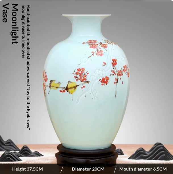 New Chinese-style Hand-painted Vase Craft For Living Room Decor