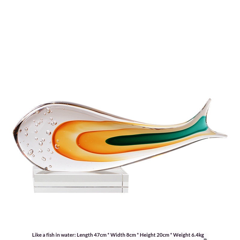 Like A Fish In Water A Light-luxury High-end Glass Living Room Ornament For The Entryway