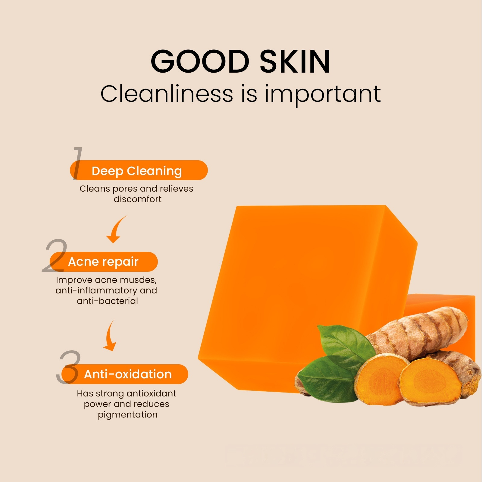 Turmeric Kojic Acid Handmade Cleansing Soap