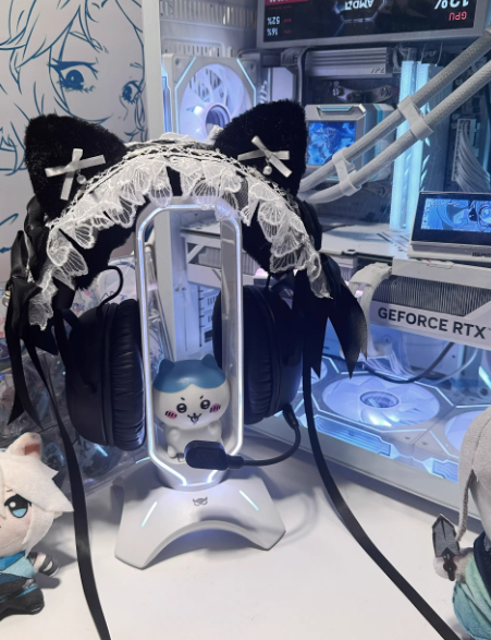 Cat Ear Headband Plush Headphone Cover