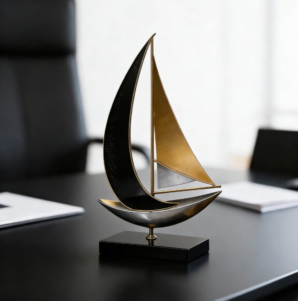 Vintage Metal Sailboat Ornament For Smooth Sailing Decoration