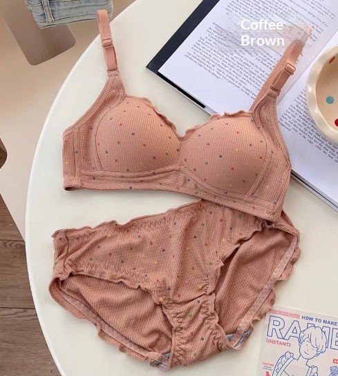 Womens Casual Seamless Anti-Sag Bra And Panty Set