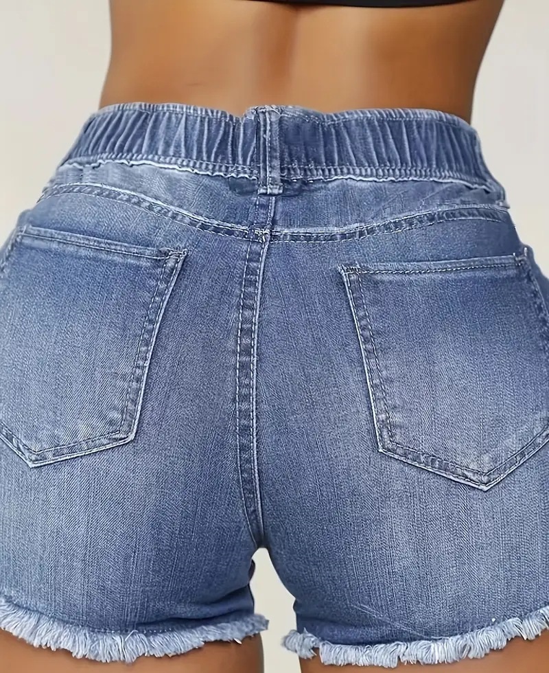 Womens Plus-Size Elastic Shorts