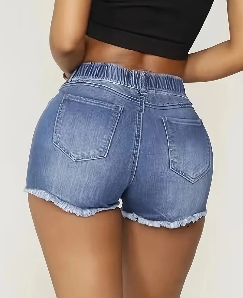 Womens Plus-Size Elastic Shorts
