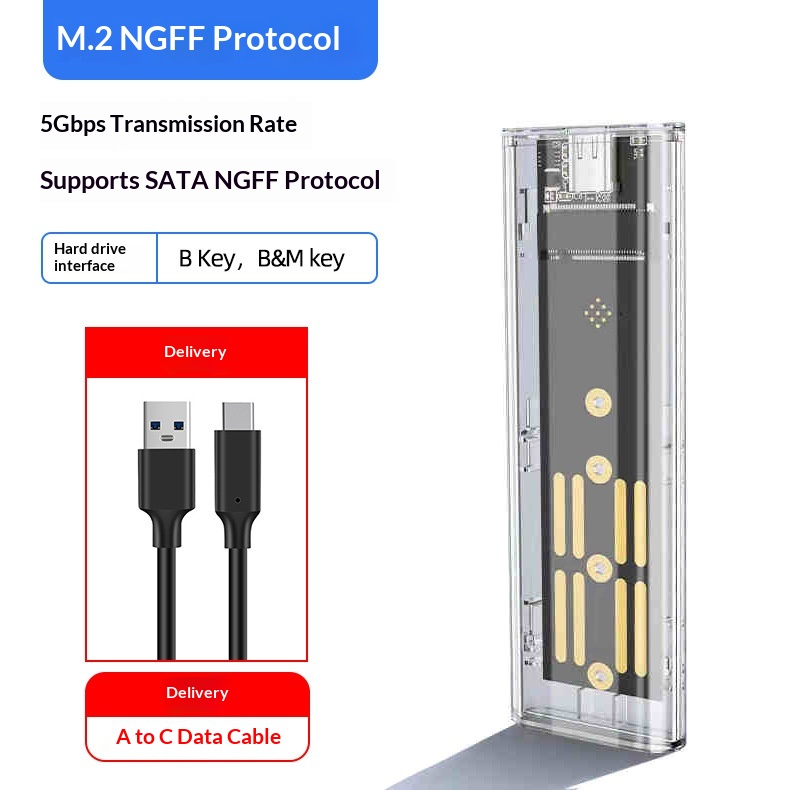 M2 Box USB 31 Transparent Hard Drive