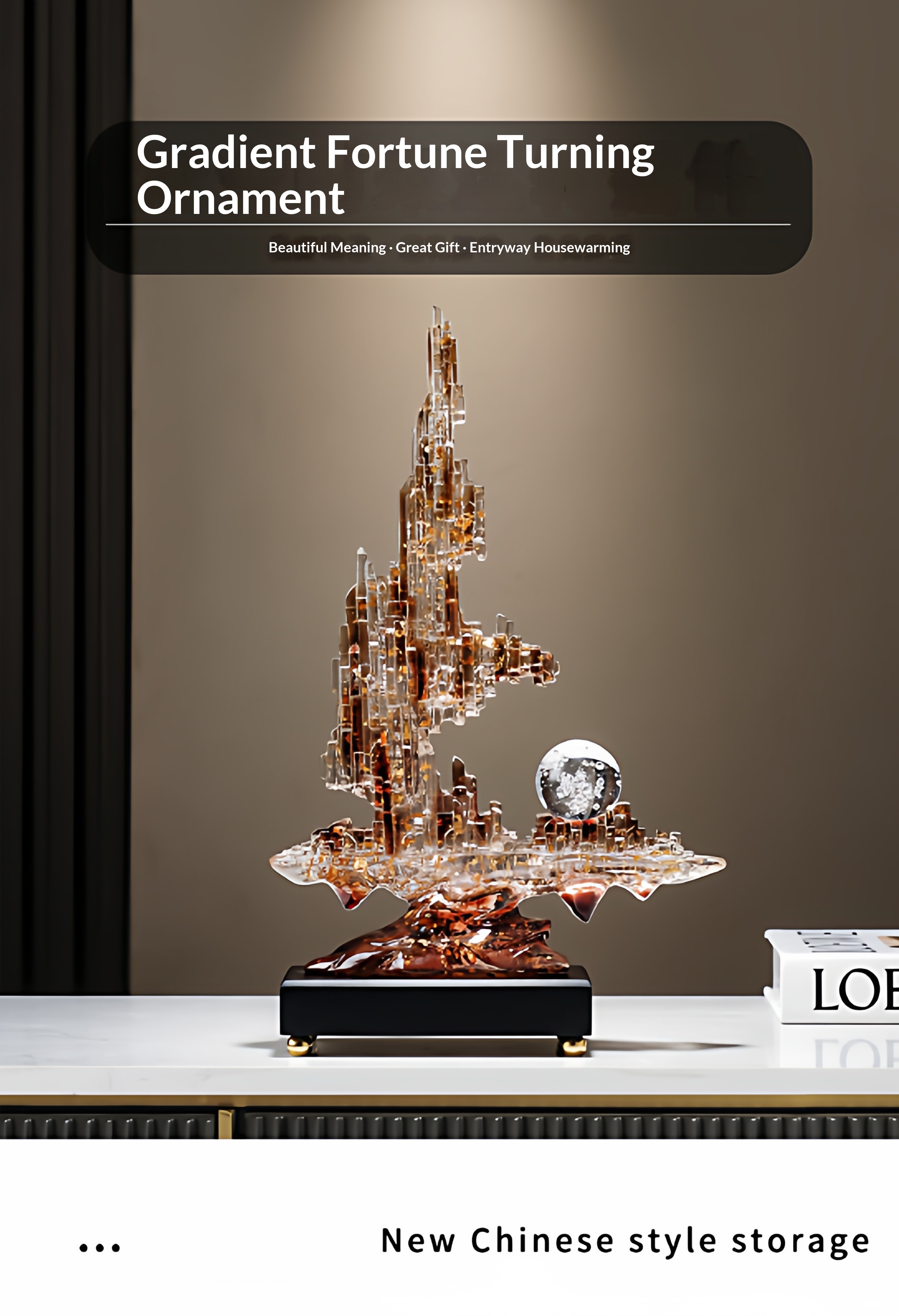 Modern, Light-luxury Gradient Fortune Turns Decorative Piece