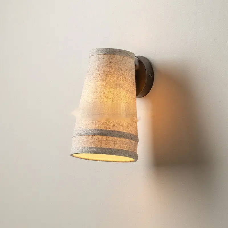 Wabi-sabi-style Minimalist Linen Wall Sconce