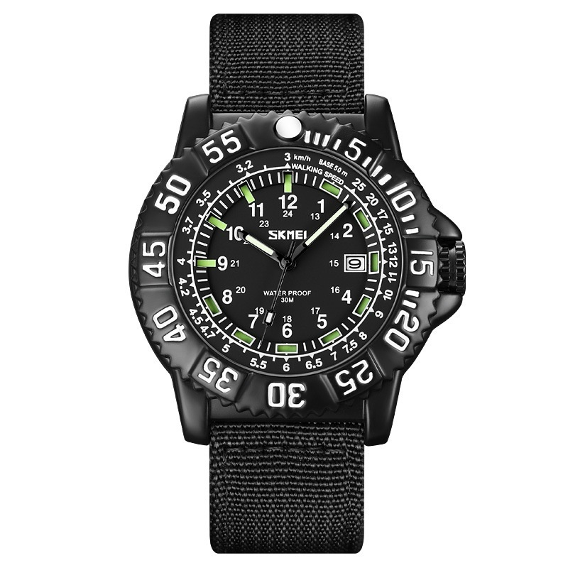 Personalized Calendar Mens Luminous Quartz Watch With A Casual Nylon Strap