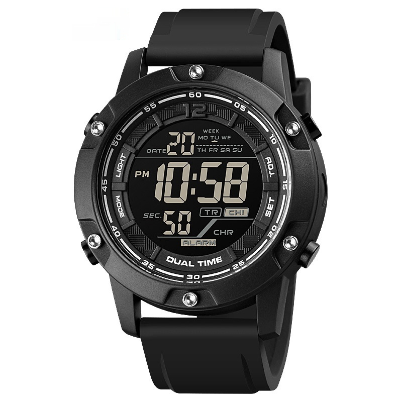Mens Sports Electronic Silicone Strap Watch A Multifunctional