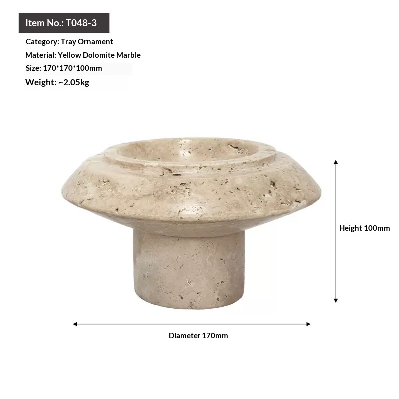 Light-luxury Marble High-foot Decorative Storage Tray For Soft Furnishings