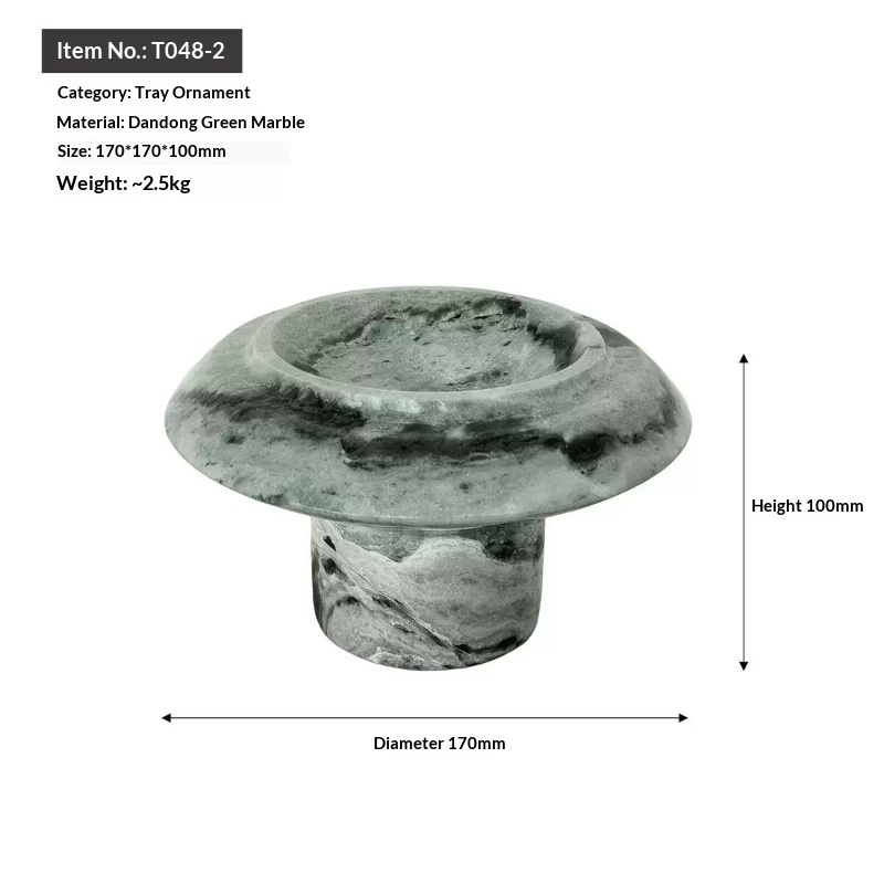 Light-luxury Marble High-foot Decorative Storage Tray For Soft Furnishings